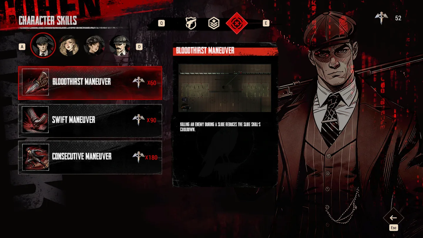 A menu screen from the official Cohen 1939 screenshots